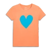 Primary Adult Classic Slub Crewneck Heart Tee In Orange
