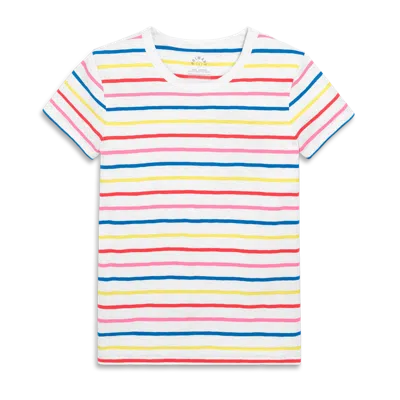 Primary Adult Classic Slub Crewneck Multi-stripe Tee
