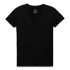 Primary Adult Classic Slub V-neck Tee In Black