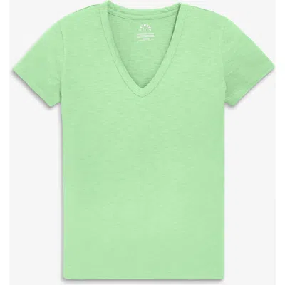 Primary Adult Classic Slub V-neck Tee In Green