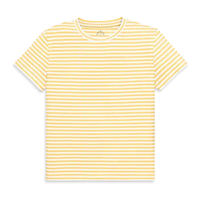 Primary Adult Easy Crewneck Stripe Tee In Sunlight White Stripe