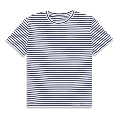 Primary Adult Easy Crewneck Stripe Tee In Sunwashed Navy White Stripes
