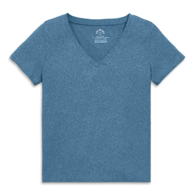 Primary Adult Heathered Easy V-neck Tee In Moonlight