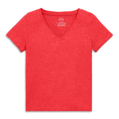Primary Adult Heathered Easy V-neck Tee In Strawberry