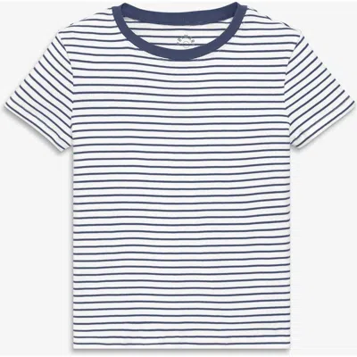 Primary Adult Rib Tee In Stripe In Metallic