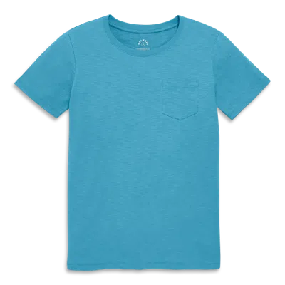 Primary Adult Slub Pocket Tee In Storm