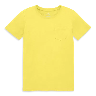 Primary Adult Slub Pocket Tee In Yellow