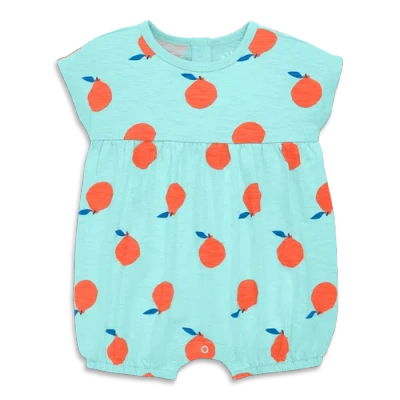 Primary Baby Bubble Shortie In Citrus Burst In Mist Clementines