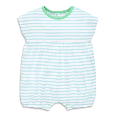 Primary Baby Bubble Shortie In Stripe In Saltwater White Stripes