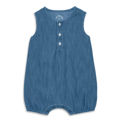 Primary Baby Chambray Henley Tank Shortie