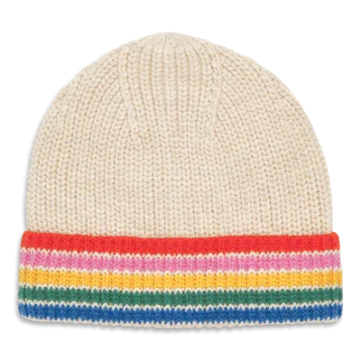 Primary Kids'  Baby Cotton Beanie In Rainbow Stripe In Neutral