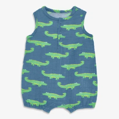 Primary Kids'  Baby Cotton Gauze Bubble Shortie In Seasonal Prints In Blue