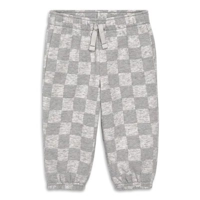 Primary Kids'  Baby Cozy Fleece Sweatpant In Checkerboard In Heather Silver Checks
