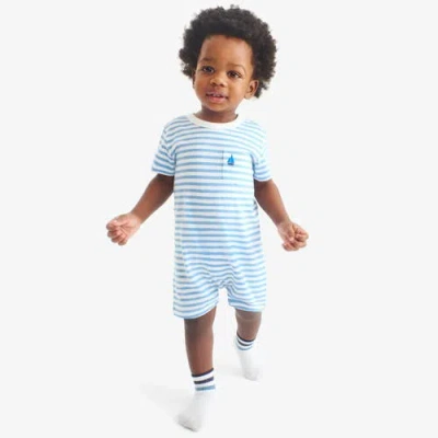 Primary Kids'  Baby Embroidered Stripe Pocket Shortie In Blue