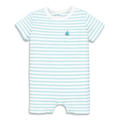 Primary Baby Embroidered Stripe Pocket Shortie In Saltwater White Stripe