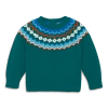 Primary Kids'  Baby Fair Isle Sweater In Spruce Rainbow Fairisle