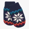 Primary Baby Fleece-lined Snowflake Fair Isle Mittens In Blue