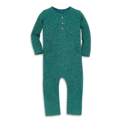 Primary Kids'  Baby Heathered Henley Romper In Spruce