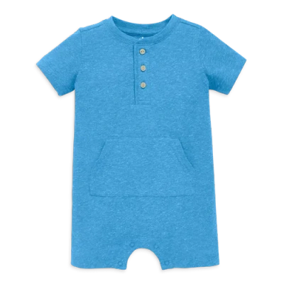 Primary Kids'  Baby Heathered Henley Shortie In Cornflower
