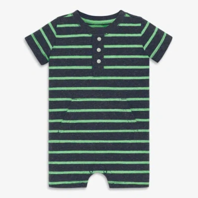 Primary Kids'  Baby Heathered Henley Shortie In Stripe In Green