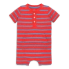 Primary Kids'  Baby Heathered Henley Shortie In Stripe In Poppy Blueberry Stripe
