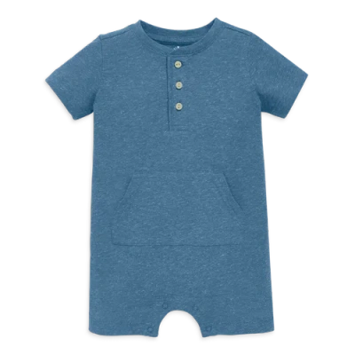 Primary Kids'  Baby Heathered Henley Shortie In Moonlight