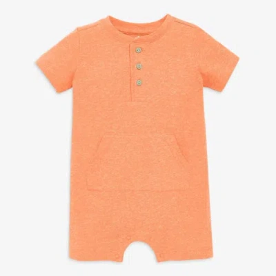 Primary Kids'  Baby Heathered Henley Shortie In Orange