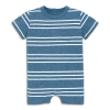 Primary Baby Heathered Pocket Shortie In Stripe In Moonlight White Stripe