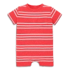 Primary Baby Heathered Pocket Shortie In Stripe In Strawberry White Stripe