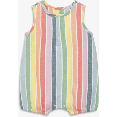 Primary Kids'  Baby Henley Bubble In Rainbow Stripe In Multi