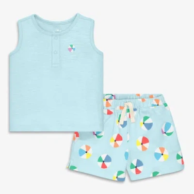 Primary Kids'  Baby Henley Tank Set In Multi