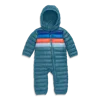 Primary Baby Lightweight Puffer Suit In Rainbow Stripe In Gold