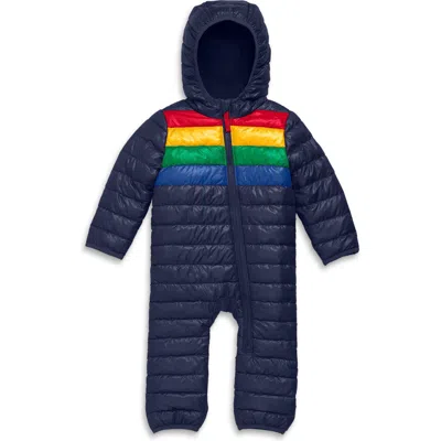 Primary Kids'  Baby Lightweight Puffer Suit In Rainbow Stripe In Navy Bold Rainbow