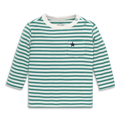 Primary Kids'  Baby Long Sleeve Embroidered Stripe Tee In Green