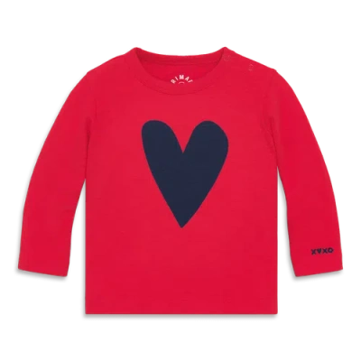 Primary Kids'  Baby Long Sleeve Heart Tee In Red