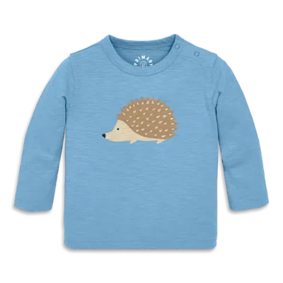 Primary Kids'  Baby Long Sleeve Hedgehog Tee In Cornflower Hedgehog