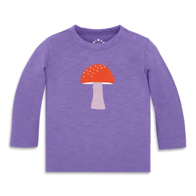 Primary Kids'  Baby Long Sleeve Mushroom Tee In Violet Mushroom