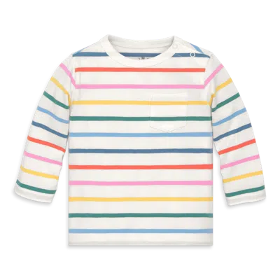 Primary Baby Long Sleeve Rainbow Stripe Tee In Multi