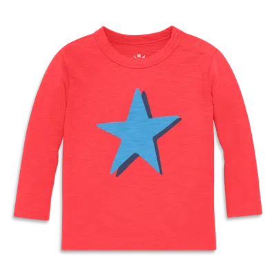 Primary Kids'  Baby Long Sleeve Star Tee In Red