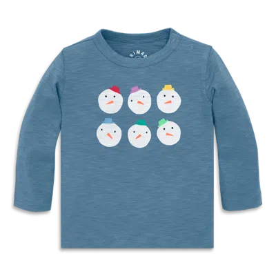 Primary Kids'  Baby Long Sleeve Tee In Holiday Graphics (baby) In Moonlight Snowmen