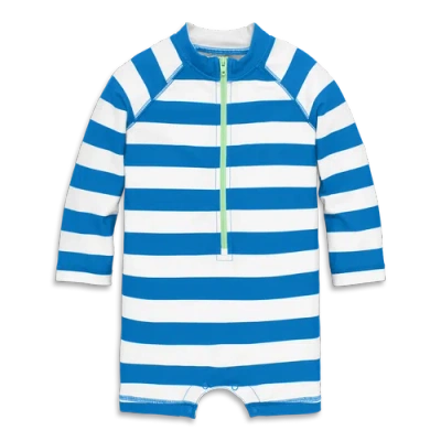 Primary Kids'  Baby One-piece Rash Guard In Stripe In Blueberry White Stripe