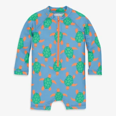Primary Kids'  Baby One-piece Rash Guard In Ocean Pals In Blue