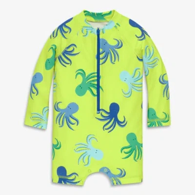 Primary Kids'  Baby One-piece Rash Guard In Ocean Pals In Green