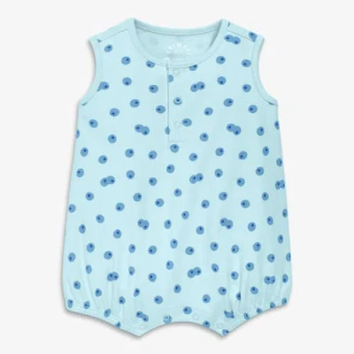 Primary Kids'  Baby Organic Henley Bubble Shortie In Summer Fruits In Blue