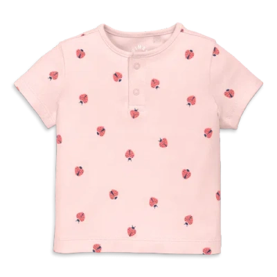 Primary Kids'  Baby Organic Henley Tee In Baby Bugs In Light Blossom Ladybugs