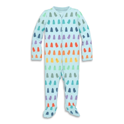 Primary Kids'  Baby Organic Zip Footie In Blue