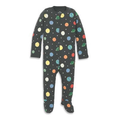 Primary Kids'  Baby Organic Zip Footie In Graphic Prints In Neutral