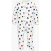 Primary Baby Organic Zip Footie In Holiday Prints In White