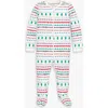 Primary Kids'  Baby Organic Zip Footie In Holiday Prints In White