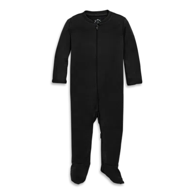 Primary Kids'  Baby Organic Zip Footie In Solid In Black